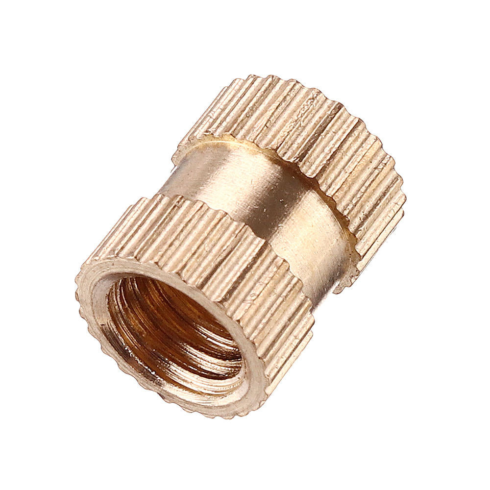 70Pcs M2/M2.5/M3/M4/M5/M6/M8/M10 Knurled Brass Round Female Thread Knurled Nuts Round Insert Embedment Nut Assortment Set