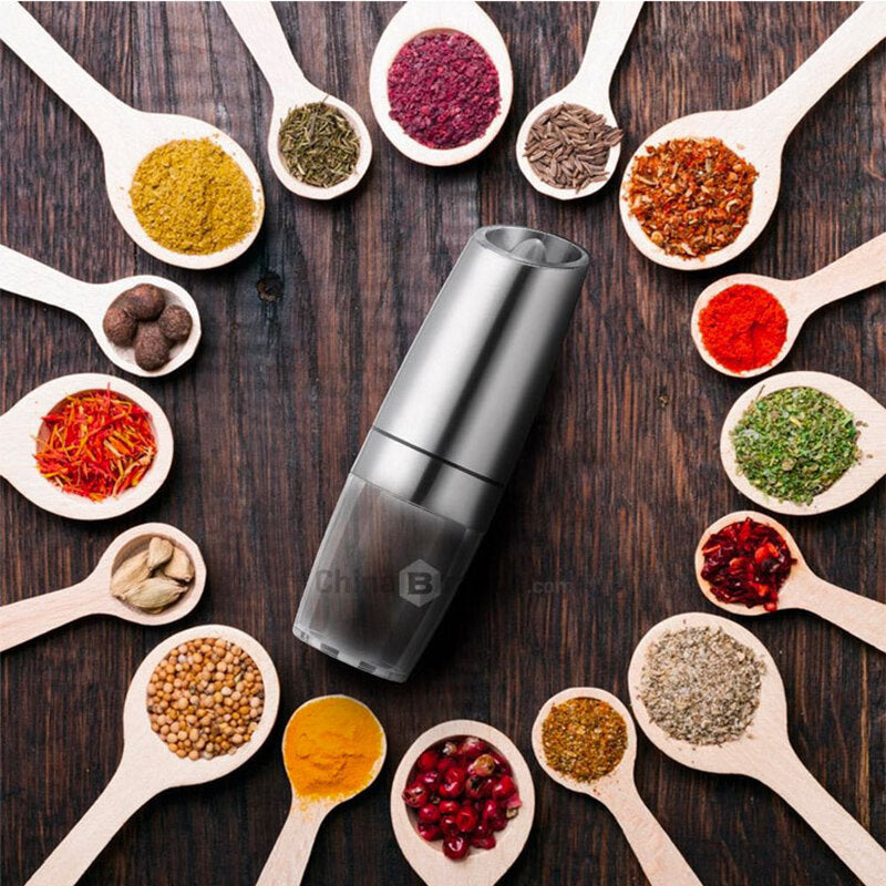 Automatic Electric Pepper Grinder Gravity Sensor LED Light Sesame Pepper Pepper Grinding Bottle