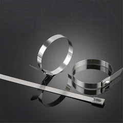 100Pcs 100-400mm Stainless Steel Zip Tie Cable Organizer Ties