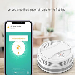 Smart WiFi Smoke Sensor Compatible with Alexa and Google Home APP Alarm Home Security Accessories