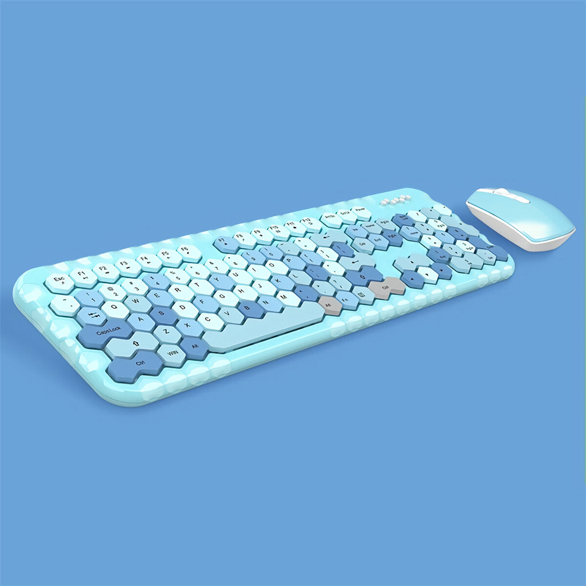 2.4G Wireless Keyboard & Mouse Set 104 Keys Honeycomb Keycaps Keyboard Office Mouse Combo for Laptop PC