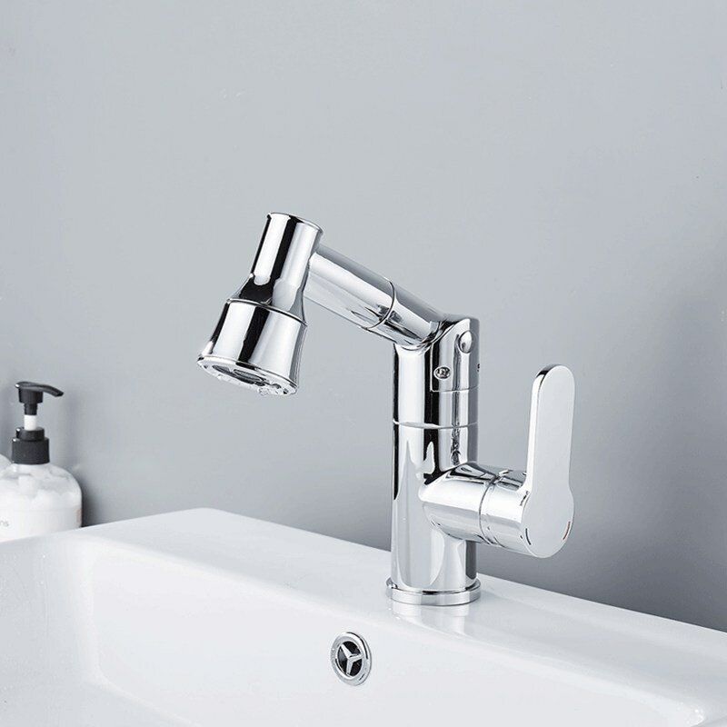 Bathroom Pull-Out Basin Faucet Spring Pull Out Sprayer Hot and Cold Water Mixer Tap