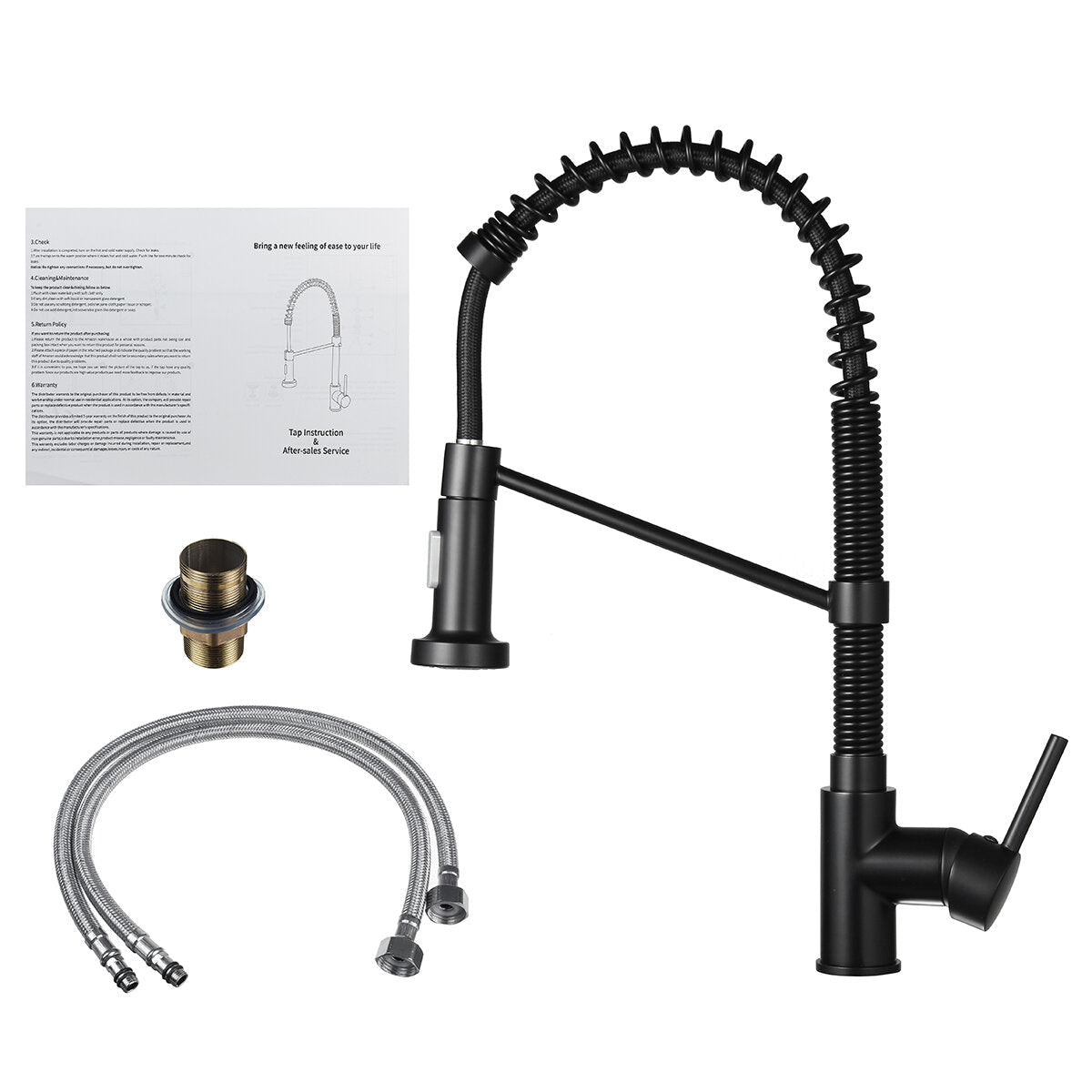 Kitchen Faucet Swivel Spout Single Handle Sink Pull Down Spray Mixer Tap