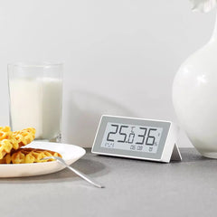 Smart Clock Thermometer Hygrometer Bluetooth Electronic Ink Screen HD Display APP Calibration View Historical Temperature & Humidity Records Time