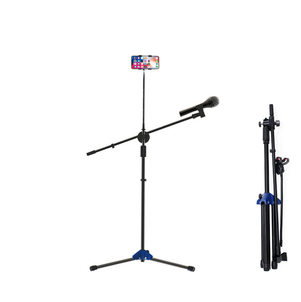 Microphone Stand Holder Boom Arm Height Angle Adjustable with Tripod Base