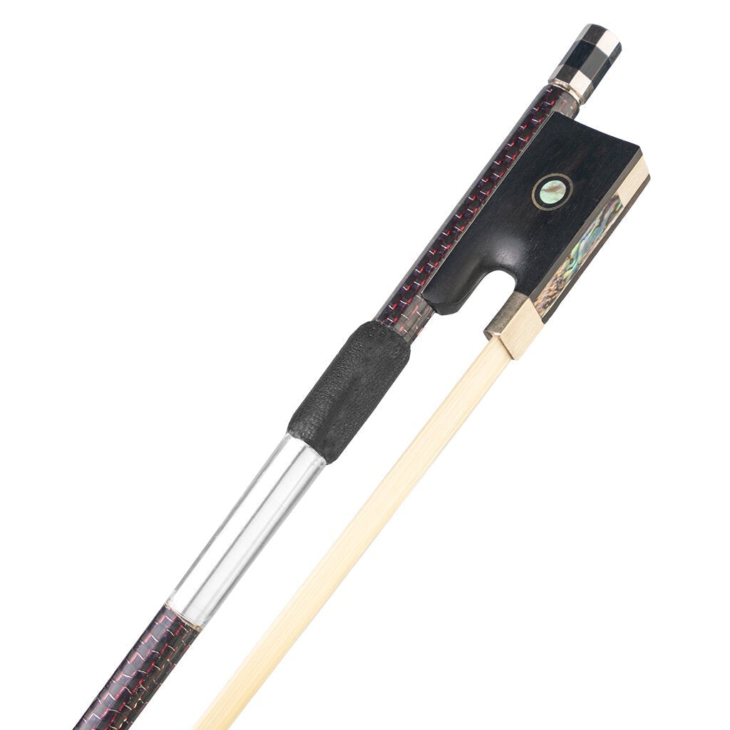 Master Red Silk Braided Carbon Fiber Violin Bow 4/4 White Mongolia Horsehair Ebony Frog Durable And Fast Responses