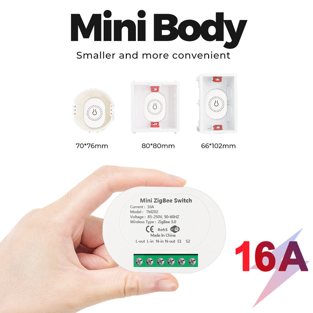 Smart Breaker Mobile APP Voice Control 10A 16A Hidden Dual-control Switch
