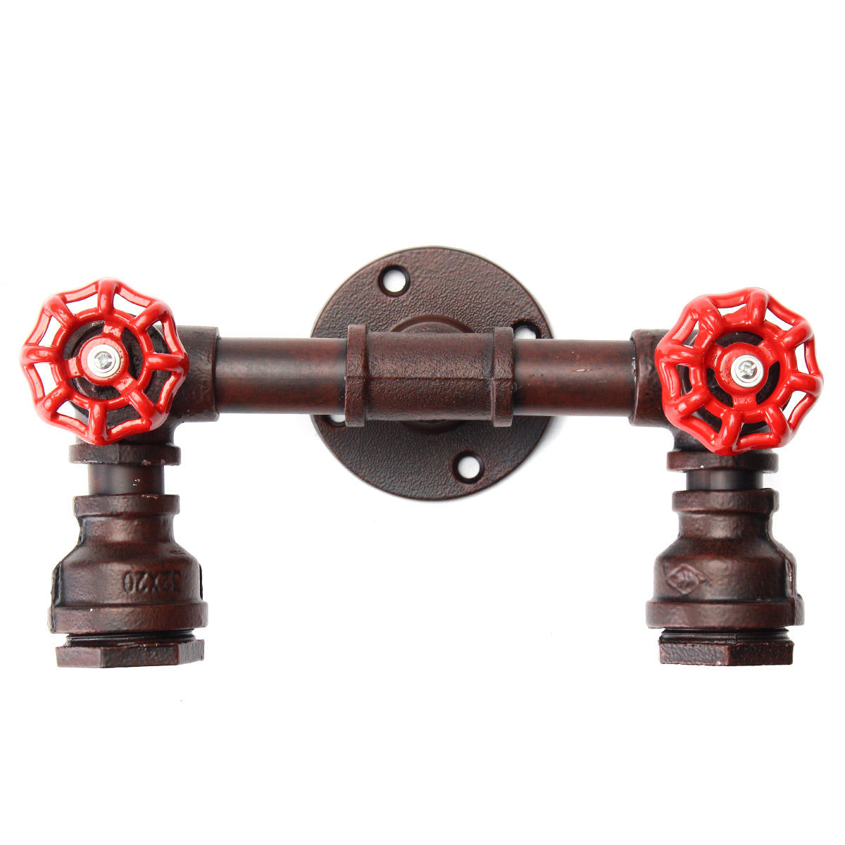 Retro Wall Lamp Industrial Iron Dual Water Pipe Shape Sconce Light Fixture Fitting Home Decor
