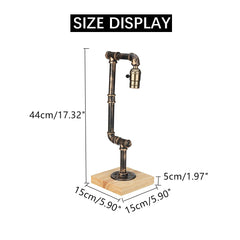 Industrial Retro Iron Wooden Table Lamp Living Room Bedside Light Decor