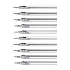 10Pcs 3.175mm Shank Engraving Bit End Milling Cutter 20 Degrees Tip 0.1mm Carbide 3D Milling Bit Carving