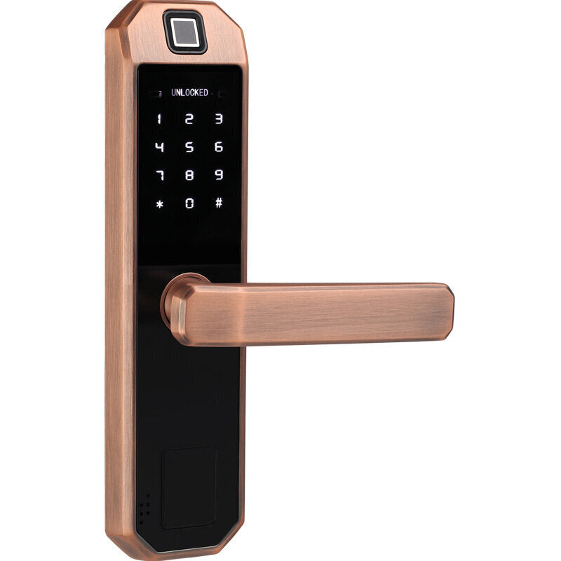Smart Fingerprint Door Lock With Keypad Electronic Intelligent Security Lock Household Bedroom Anti-theft Door Password Card Key Locker