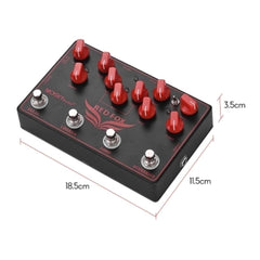 4 in 1 Electric Guitar Effects Pedal with Delay Chorus Loop Overdrive