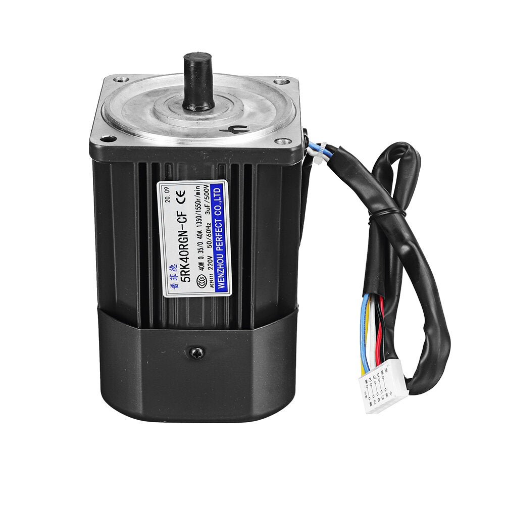 220V 40W 2.7-450RPM Variable Speed Motor AC Gear Reducer Motor Geared Motor 1:3-1:500 Reversible Gear