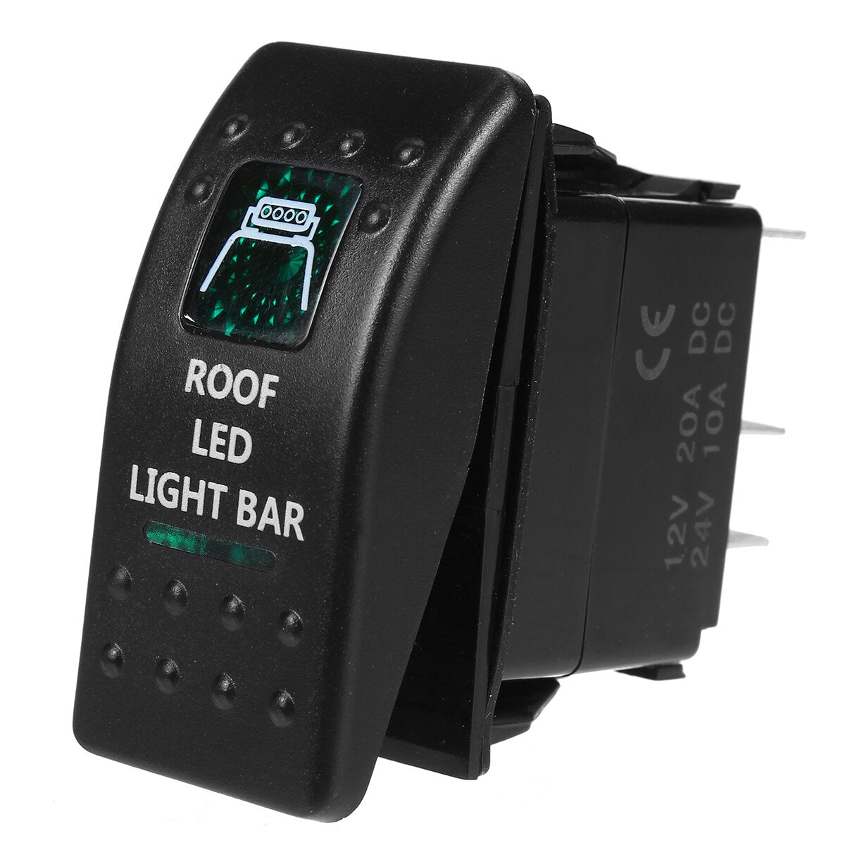 Waterproof Rocker Switch ON-OFF Dual Blue LED Light 12V 24V Boat Car Marine Dash