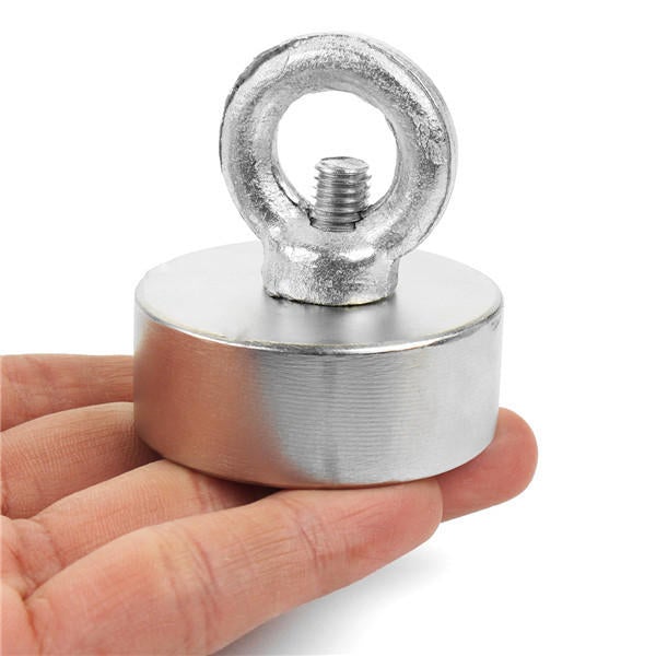 15kg 50mm Recovery Magnet 50mmx20mm Neodymium Magnet 304 Steel Ring with 10 Meters Rope