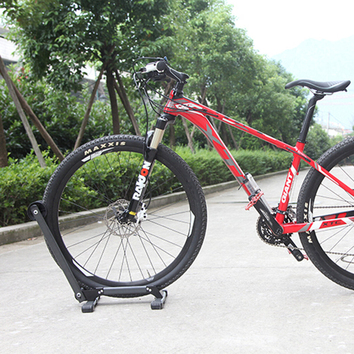 Aluminum Alloy Bike Stand L-shape Single Biycle Storage Black Floor Rack MTB Road Bike Holder
