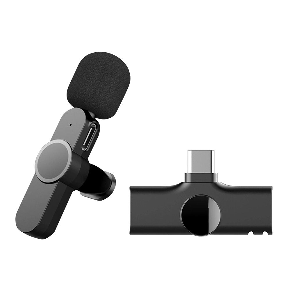wireless mini lavalier microphone low latency type-c interface portable for live stream video youtube vlog mic