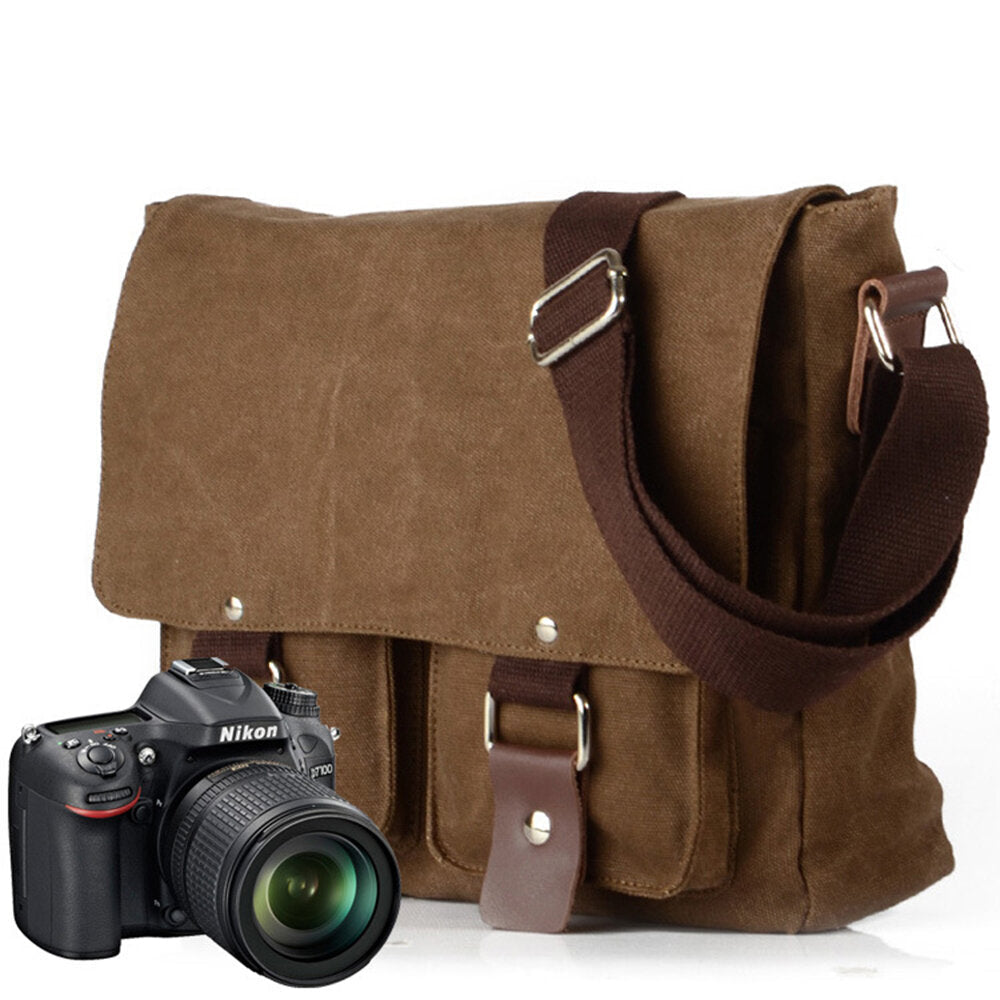 Canvas Camera Bag Shoulder Bags Messenger Bag with Inner Tank for Canon for Sony for Nikon Micro SLR Camera