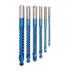 6Pcs 3-8mm Blue Nano Coated Grooving Drill HSS Drill Bit Plastic Metal Hole Grooving