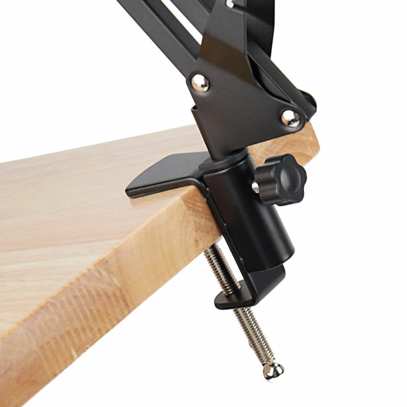 Microphone Suspension Arm Stand Clip Holder Adjustable Metal Boom Scissor