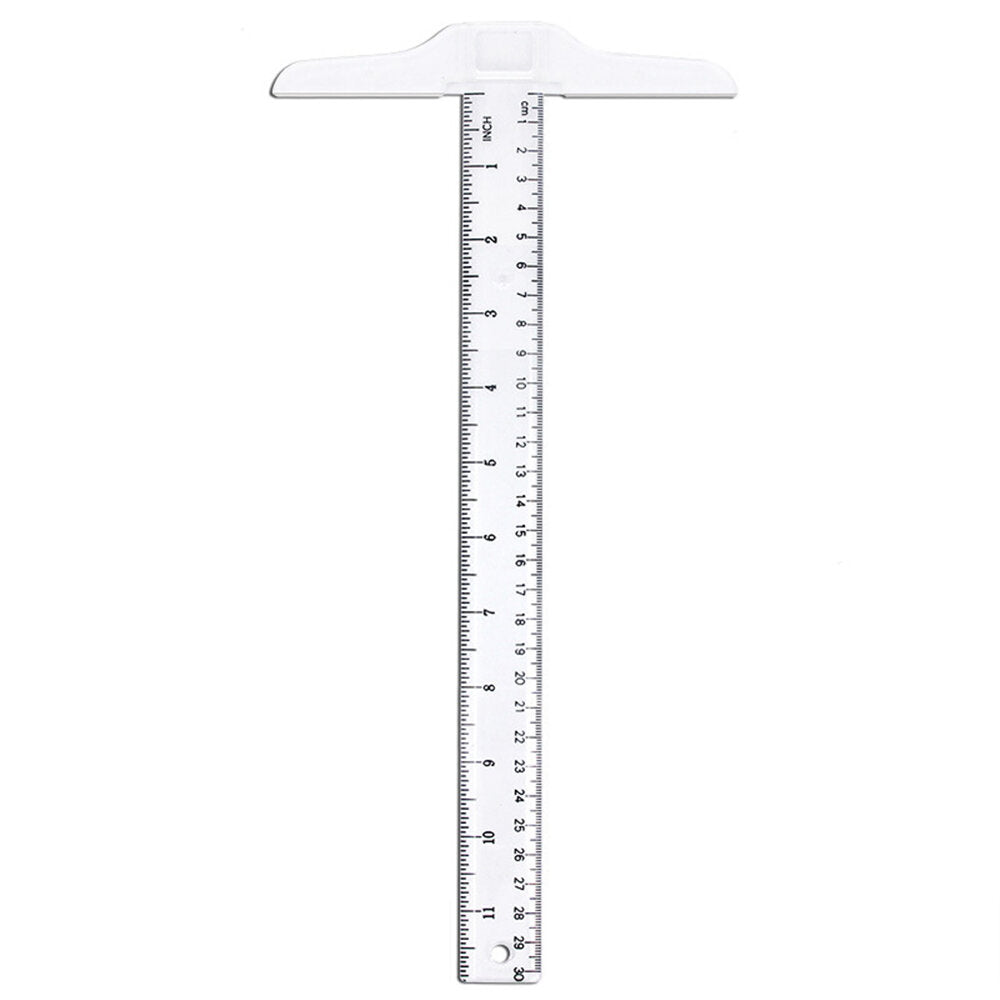 30cm/12inch T-ruler Depression Scale Drawing Ruler DIY Craft General Work Measuring Tool Stationery Office Supplies