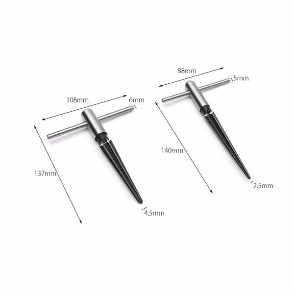 2pcs 1/8-1/2 Inch And 5/32-7/8 Bridge Hole Tapered Hand Held Reamer Set