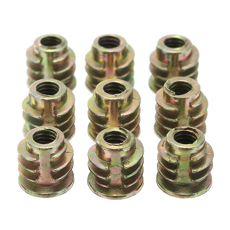 50Pcs M10 Zinc Alloy Wood Furniture Hex Socket Drive Head Screw-in Threaded Insert Nut 15mm/20mm/25mm
