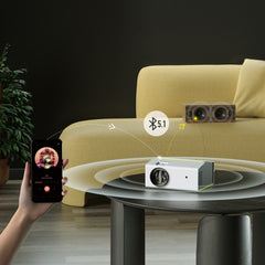 FHD WIFI Projector 8500 Lumens Wireless Mirroring Bluetooth 5.1 Digital Zoom Keystone Correction Home Theater Outdoor Movie
