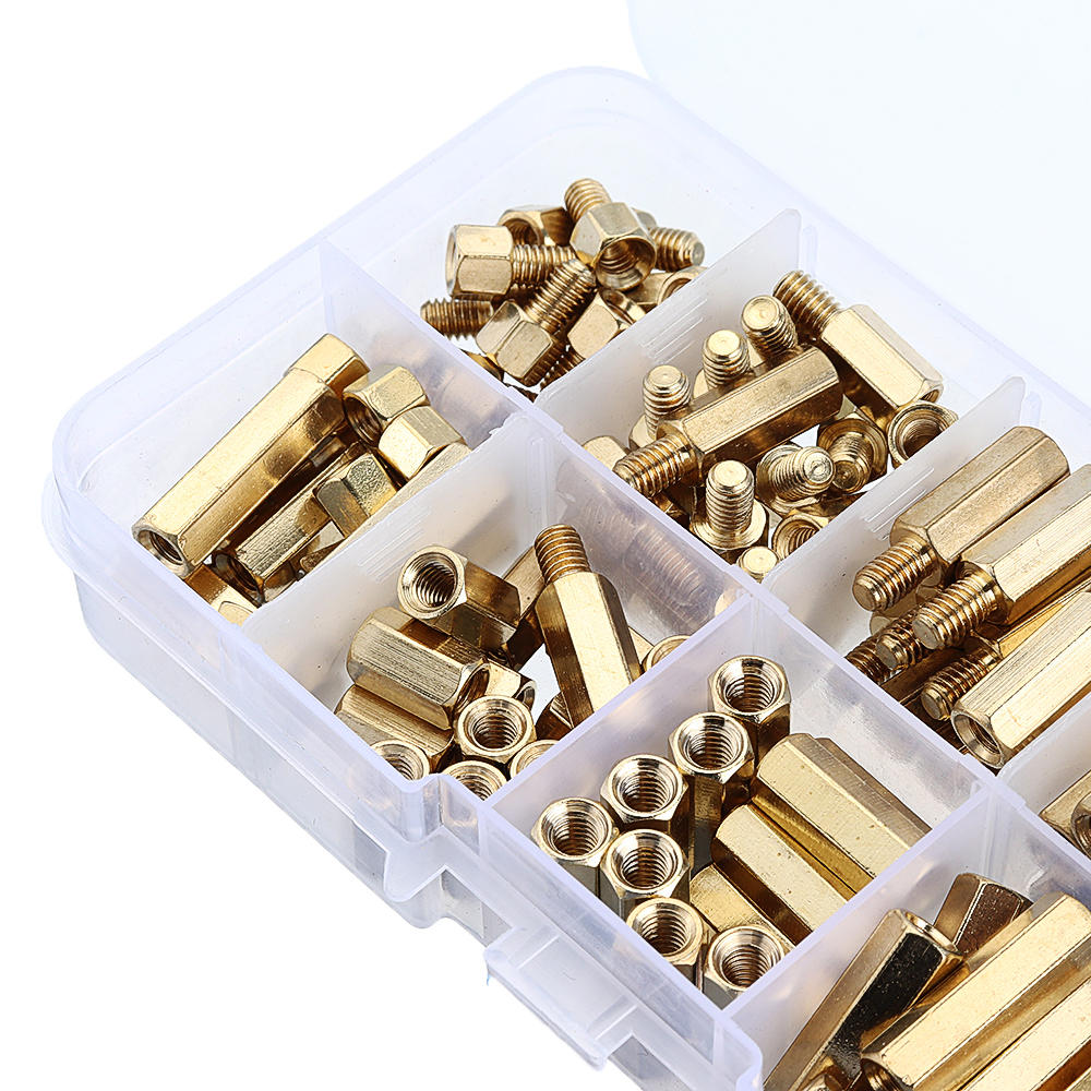 M4BH2 180Pcs M4 Male-Female Brass Hex Column Standoff Support Spacer Pillar for PCB Board
