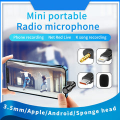 3.5mm/Type-C Plug and Play Condenser Wireless Stereo Microphone for Mobile Phone iPhone 12 Samsung Galaxy Note S20 ultra Huawei Mate40