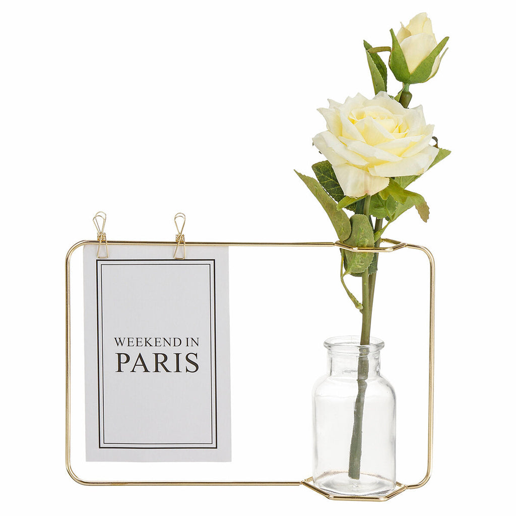 Wrought Iron Hydroponic Glass Vase Pot Container Holder Plants Flowers