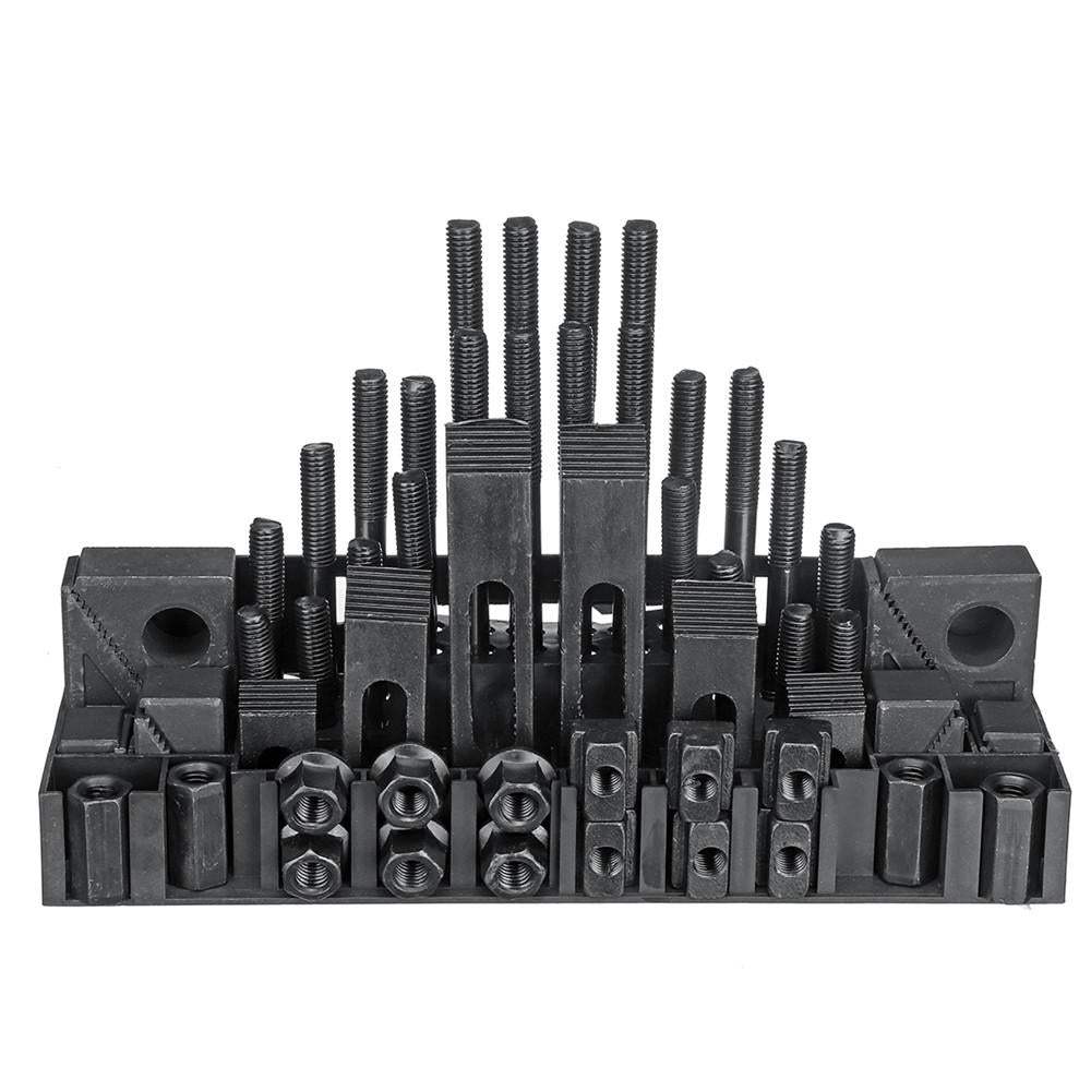 58pcs Clamping Tools Kit For Milling / Drilling M12 Studs 14mm Slot Step Block Set