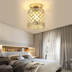 Flush Mount Ceiling Light E27 Base Crystal Fixture Modern Chandelier Mini Hallway Decor 220V Without Bulb