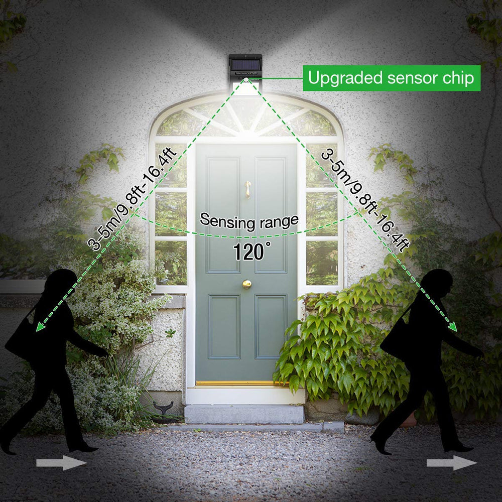 100 LED Solar Light PIR Motion Sensor Safety Outdoor Garden Wall Light