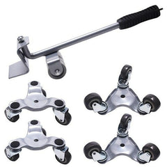 5Pcs Furniture Slider Mover & Lifter Tool Kit Easy Moving System Roller Riser Transport Trolley for Bulky Heavy Loads