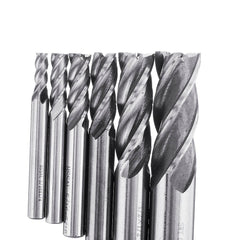 6pcs 3/16-5/8" Imperial Milling Cutter Set High Speed Steel CNC Milling Bit Spiral End Mill Cutter