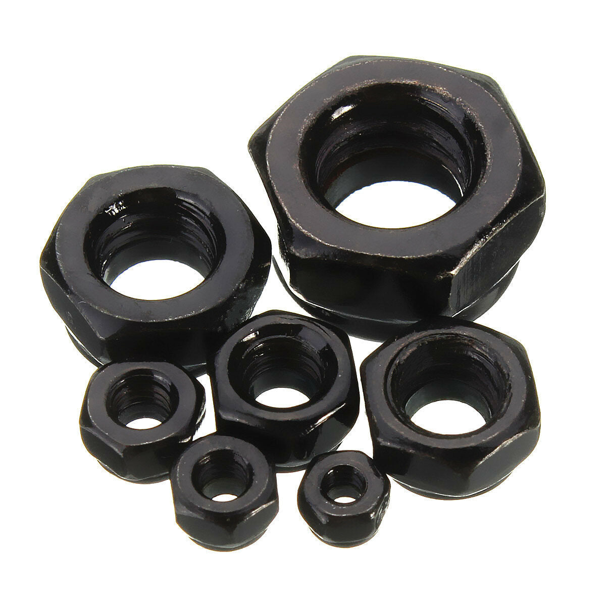50pcs Carbon Steel Hex Nut Nylon Insert Lock Nut M2/M2.5/M3/M4/M5/M6/M8/M10/M12