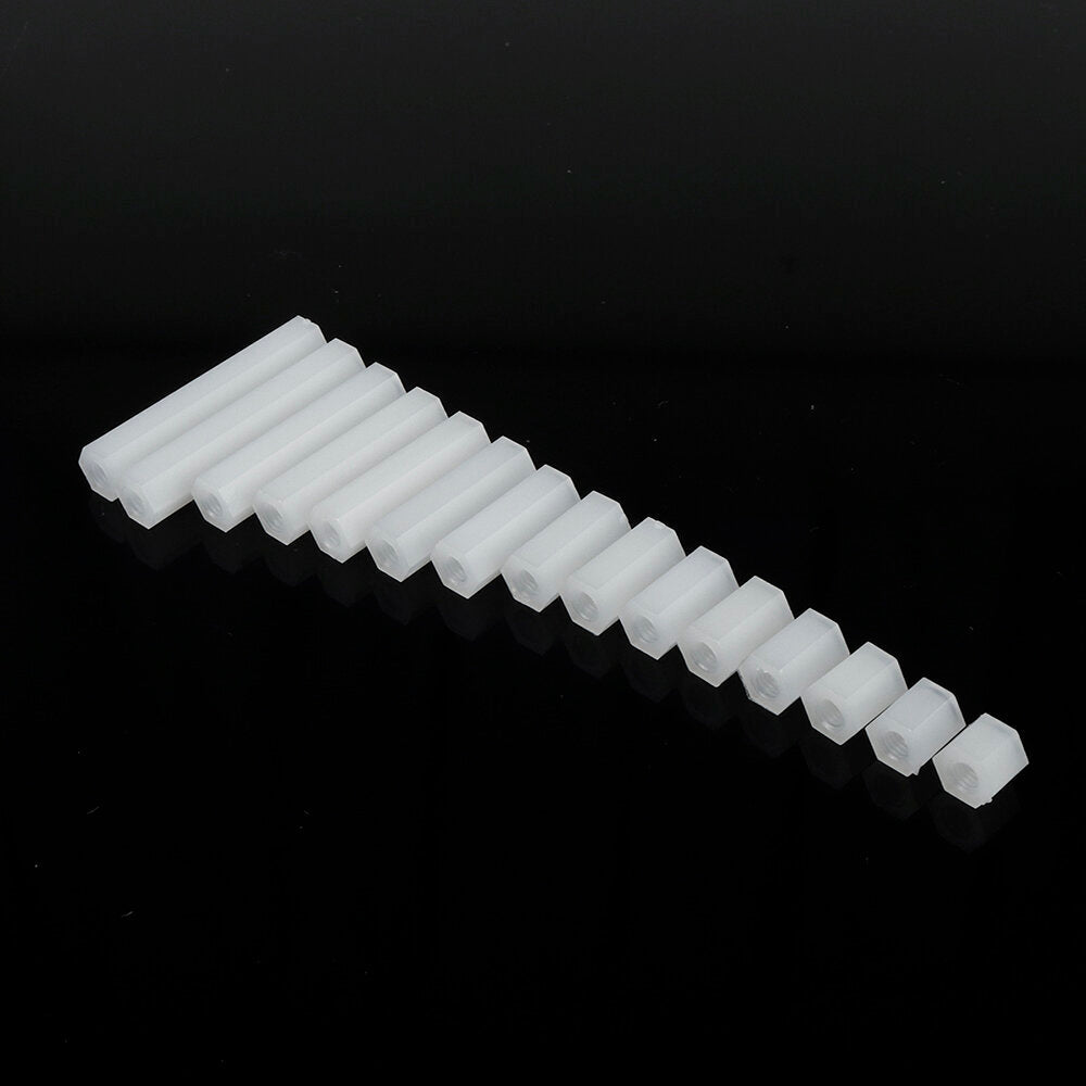 M3NH14 140Pcs M3 Nylon Standoff White Female to Female PCB Column Spacer Set
