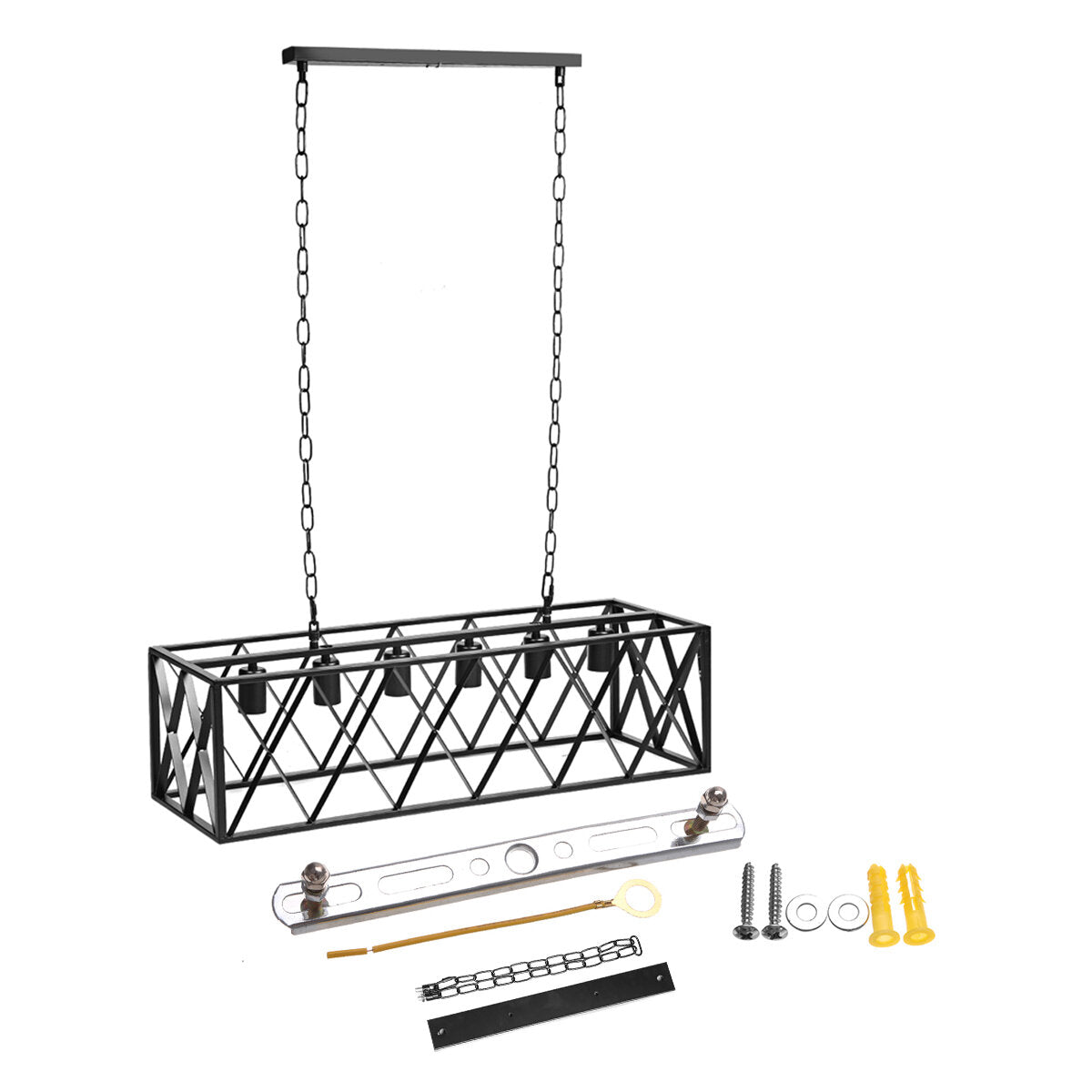 85-265V Industrial Kitchen Pendant 4/6-Light Chandelier Ceiling Lamp Fixture Decor Without Bulb