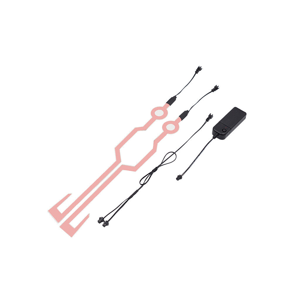 2PCS Waterproof Cycling Helmet Light Riding Signal EL Strip Flashing LED Durable Kit Bar DIY Bicycle Helmet Strip Light