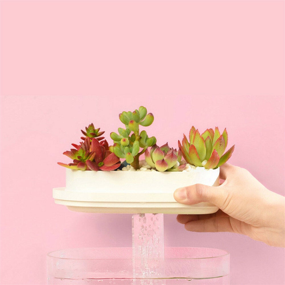 Fish Tank USB Charging Self-cleaning Aquarium with 7 Colors LED Light