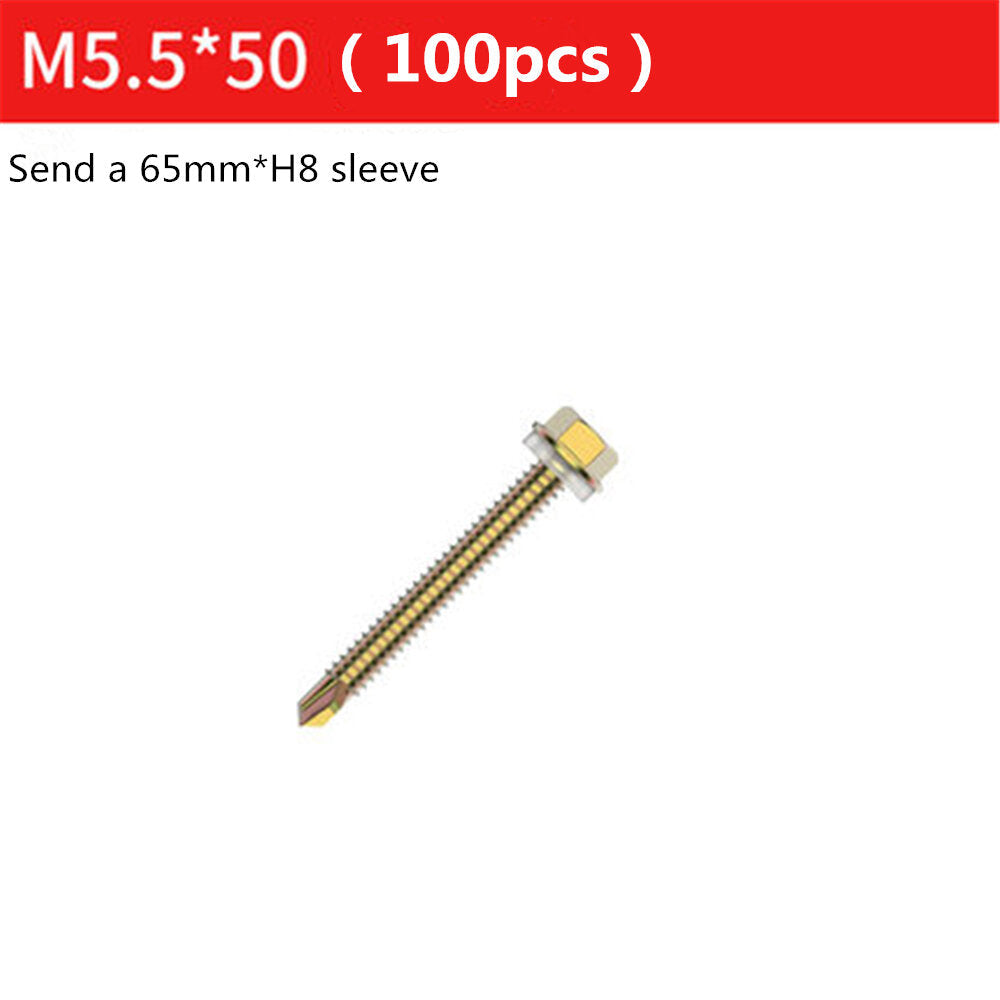 M5.5 External Hexagon Self Drilling Screw Color Zinc Plated Length 19-125mm