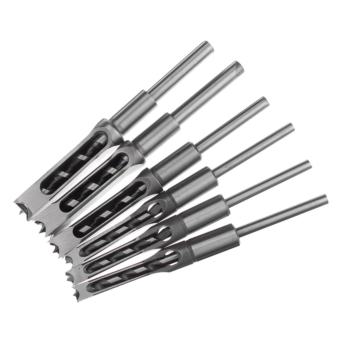 11pcs 6-19mm Woodworking Drill Bit Square Hole Chisel Mortising Kit Tenon Wood Tool