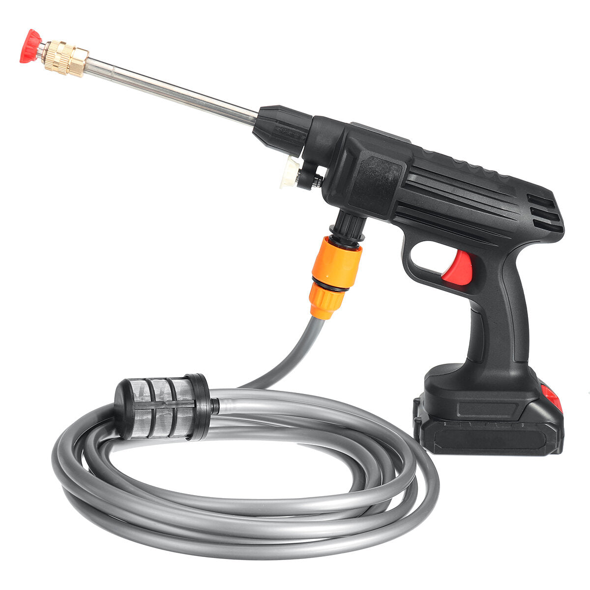 24V Cordless High Pressure Washer Car Washing Machine Water Spray Cleaning Guns w/ 1/2 Battery