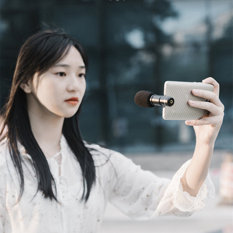 Type-C Plug and Play Microphone External Stereo Interview for Reporter Mobile Phone Camera Video