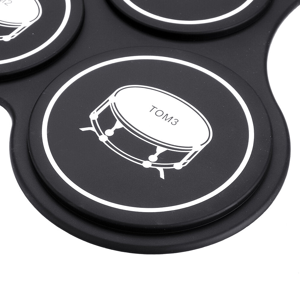 9 Pads Electronic Drum Portable Roll Up Drum Kit USB MIDI Drum with Drumsticks Foot Pedal for Beginners