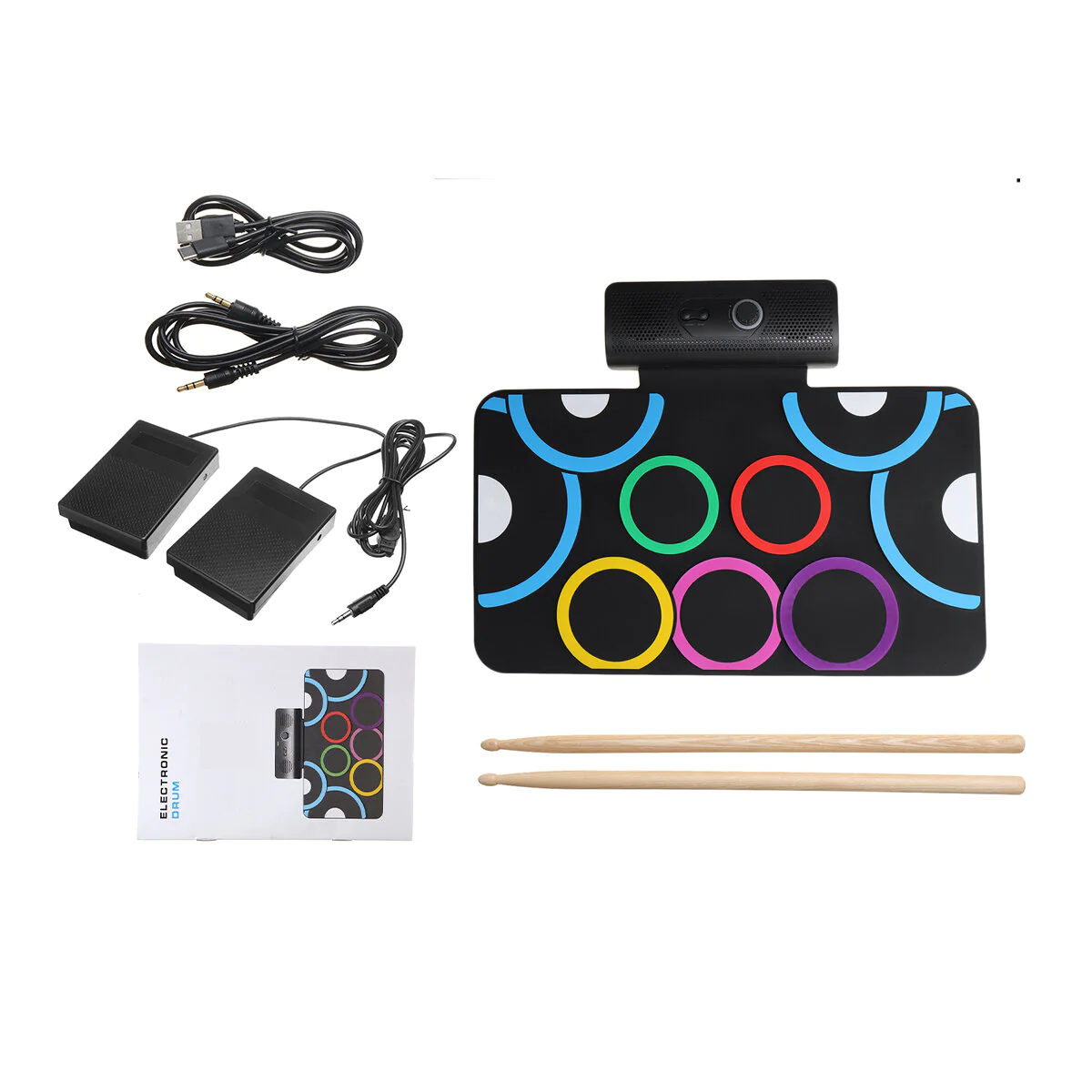 Folded Silicone MIDI Electronic Thicken Drum