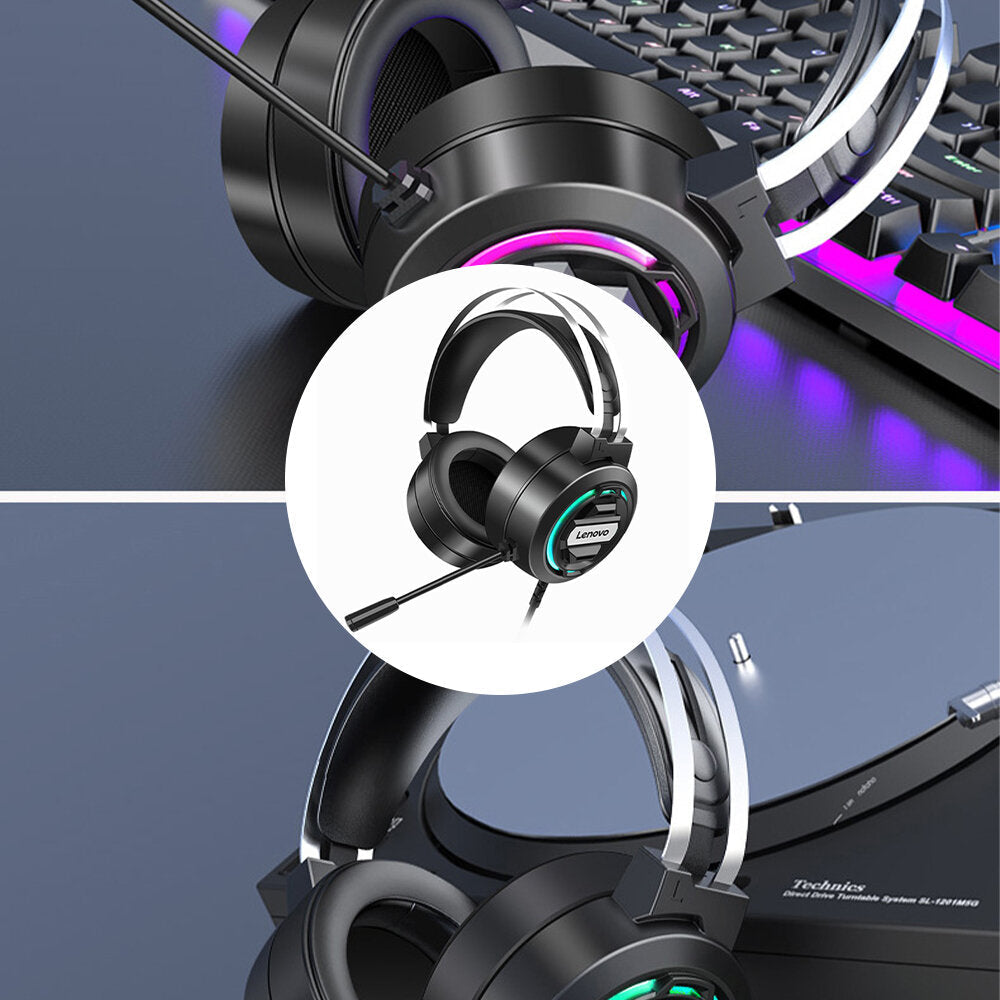 Headphone 7.1 RGB Light Heavy Bass 50mm Loudspeaker Gamming Wired Headphones wtih Adjustable Microphone