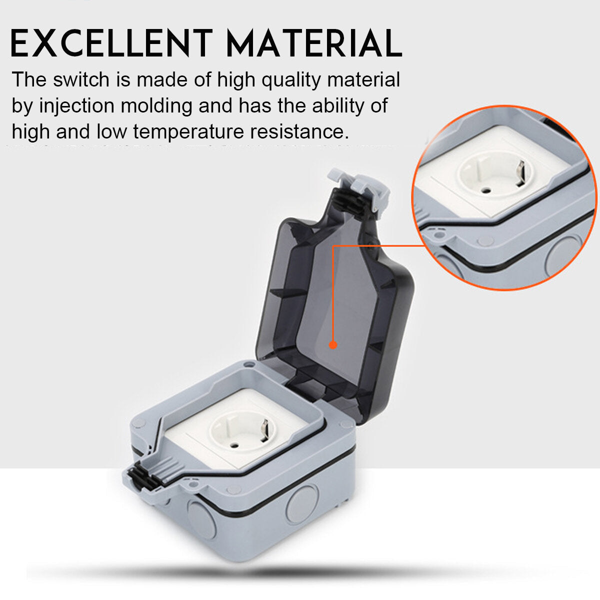 Outdoor Wall Single Double Socket Waterproof Box Dustproof Plug Socket Box 250V