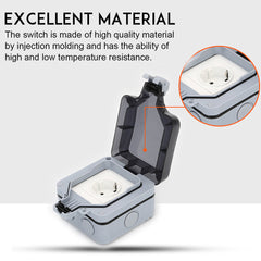 Outdoor Wall Single Double Socket Waterproof Box Dustproof Plug Socket Box 250V